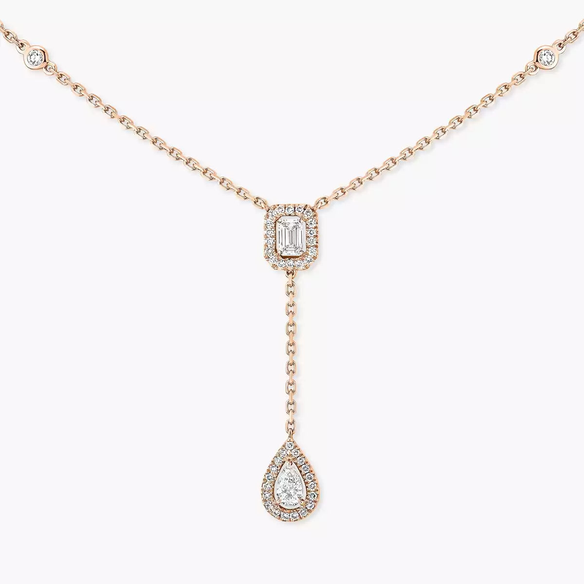[ECHO]Gold Diamond Tie Necklace