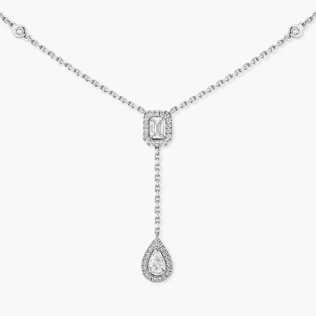[ECHO]Gold Diamond Tie Necklace