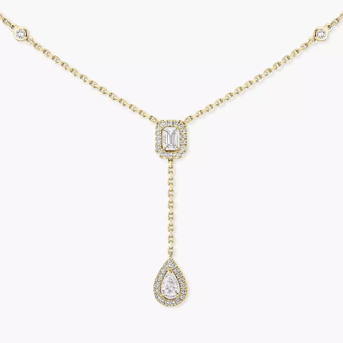 [ECHO]Gold Diamond Tie Necklace