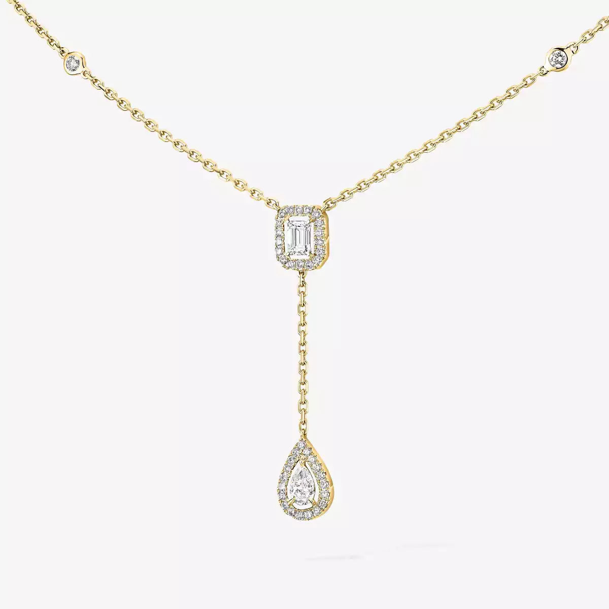[ECHO]Gold Diamond Tie Necklace