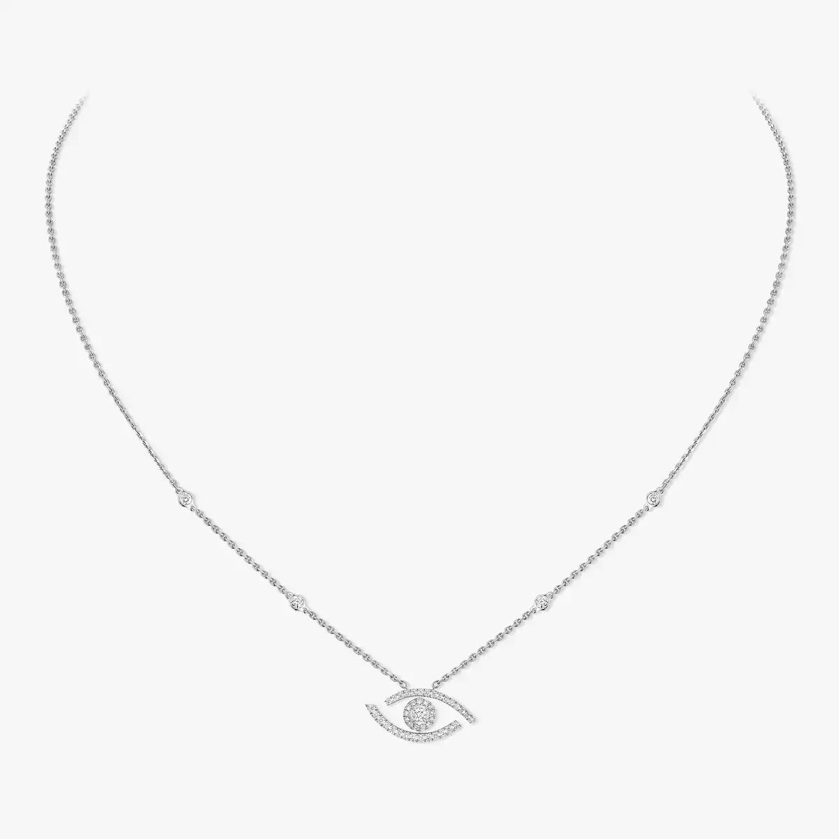 [ECHO]Pave_ Diamond Necklace Lucky Eye