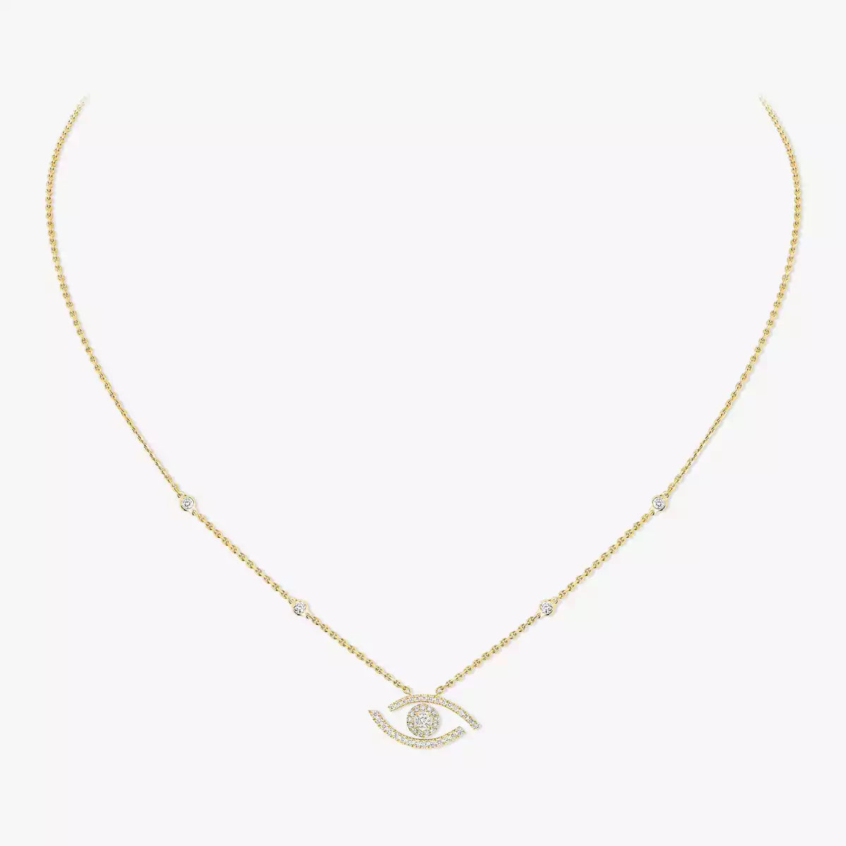 [ECHO]Pave_ Diamond Necklace Lucky Eye