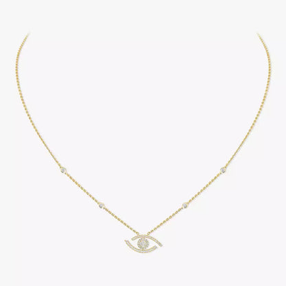 [ECHO]Pave_ Diamond Necklace Lucky Eye