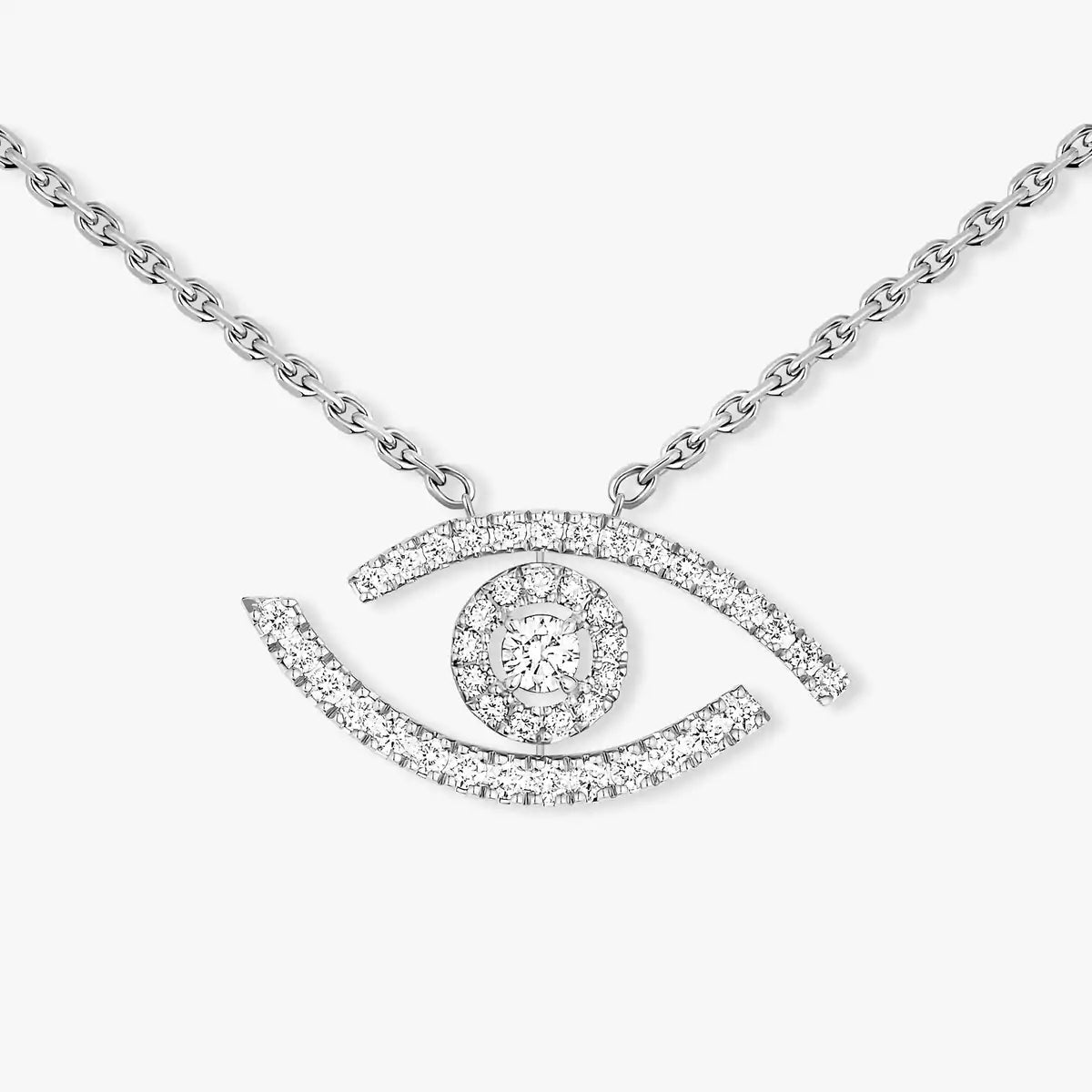 [ECHO]Pave_ Diamond Necklace Lucky Eye