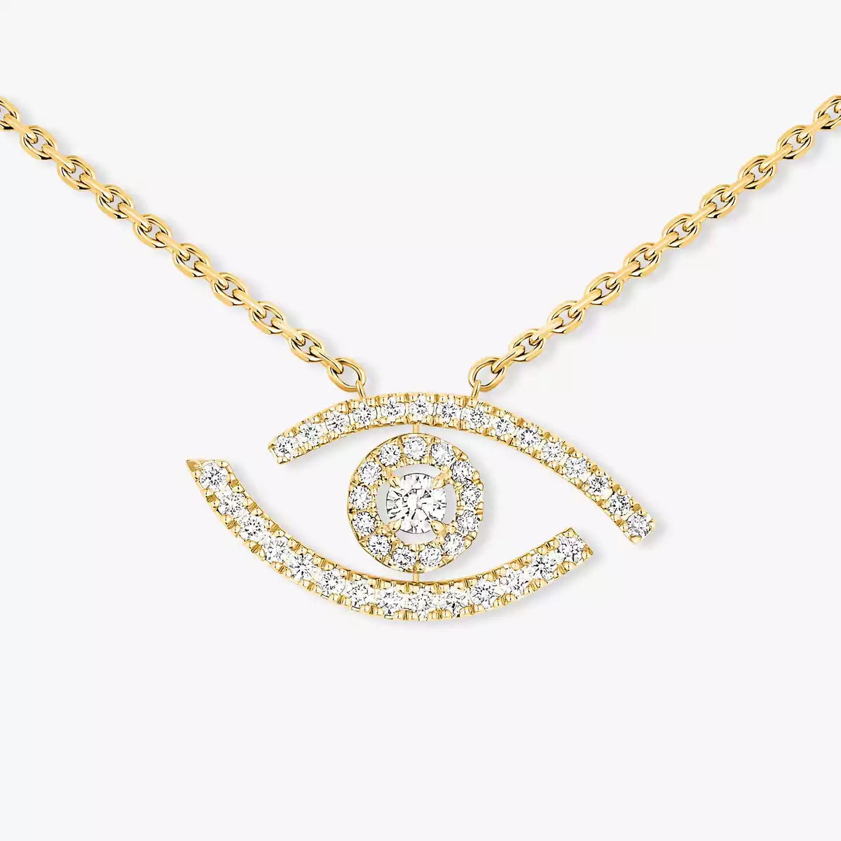 [ECHO]Pave_ Diamond Necklace Lucky Eye