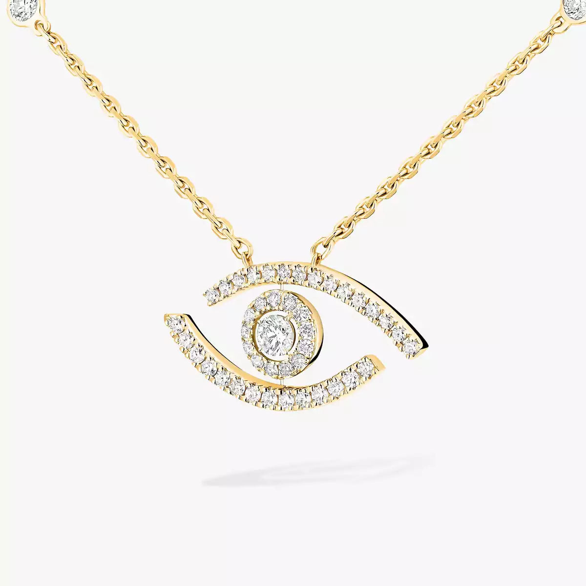[ECHO]Pave_ Diamond Necklace Lucky Eye