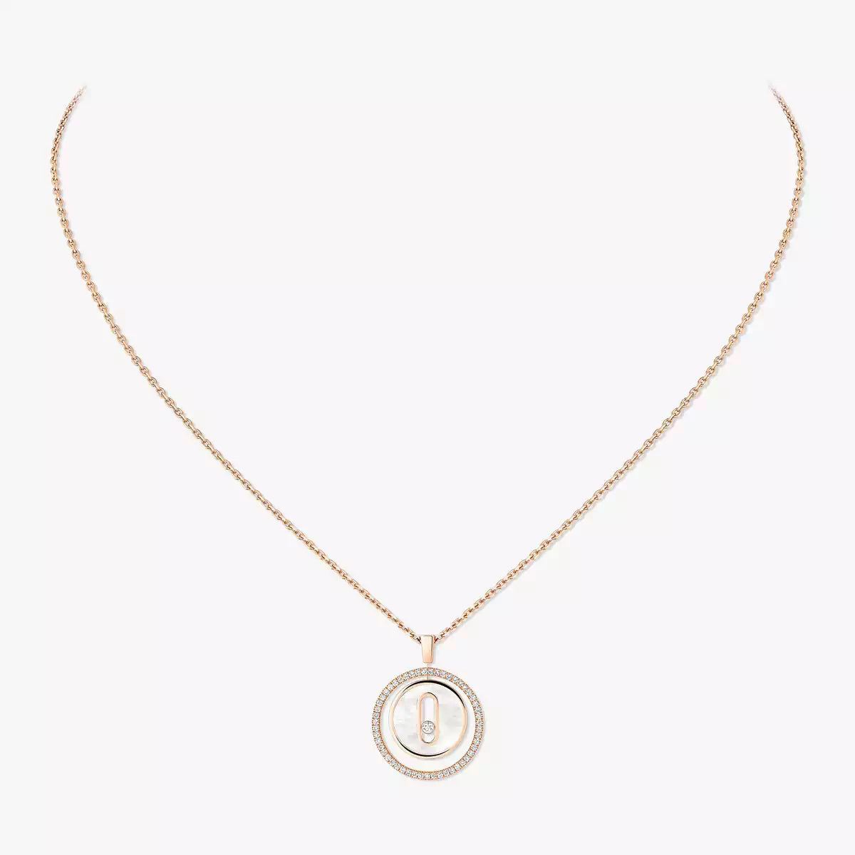 [ECHO]Lucky Move Diamond Necklace in Rose Gold and White Mother-of-Pearl