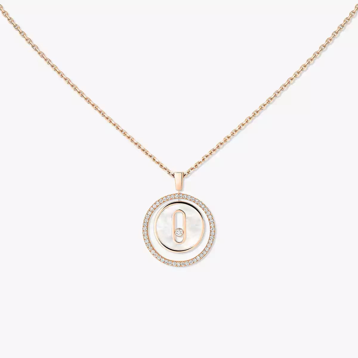 [ECHO]Lucky Move Diamond Necklace in Rose Gold and White Mother-of-Pearl