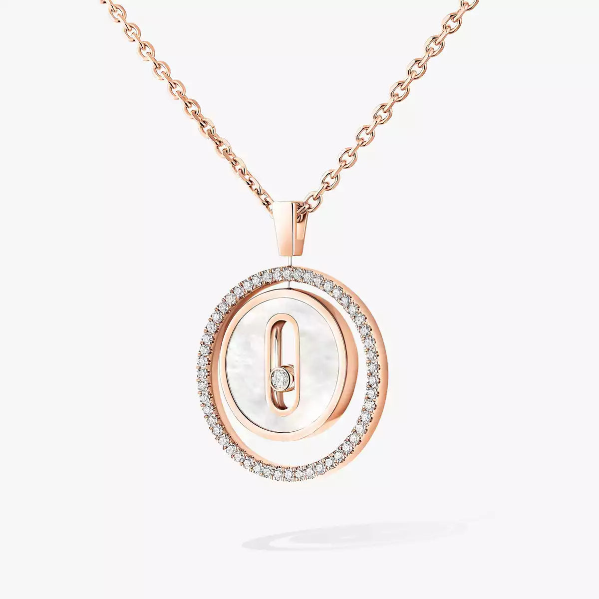 [ECHO]Lucky Move Diamond Necklace in Rose Gold and White Mother-of-Pearl