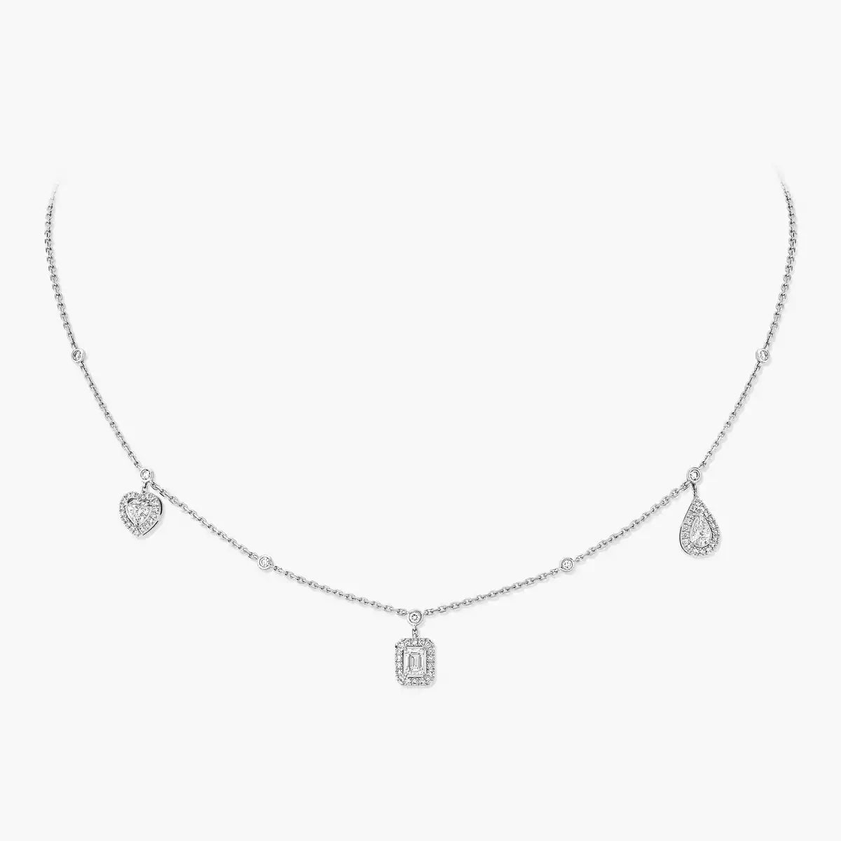 [ECHO]My Twin Diamond Necklace in Silver