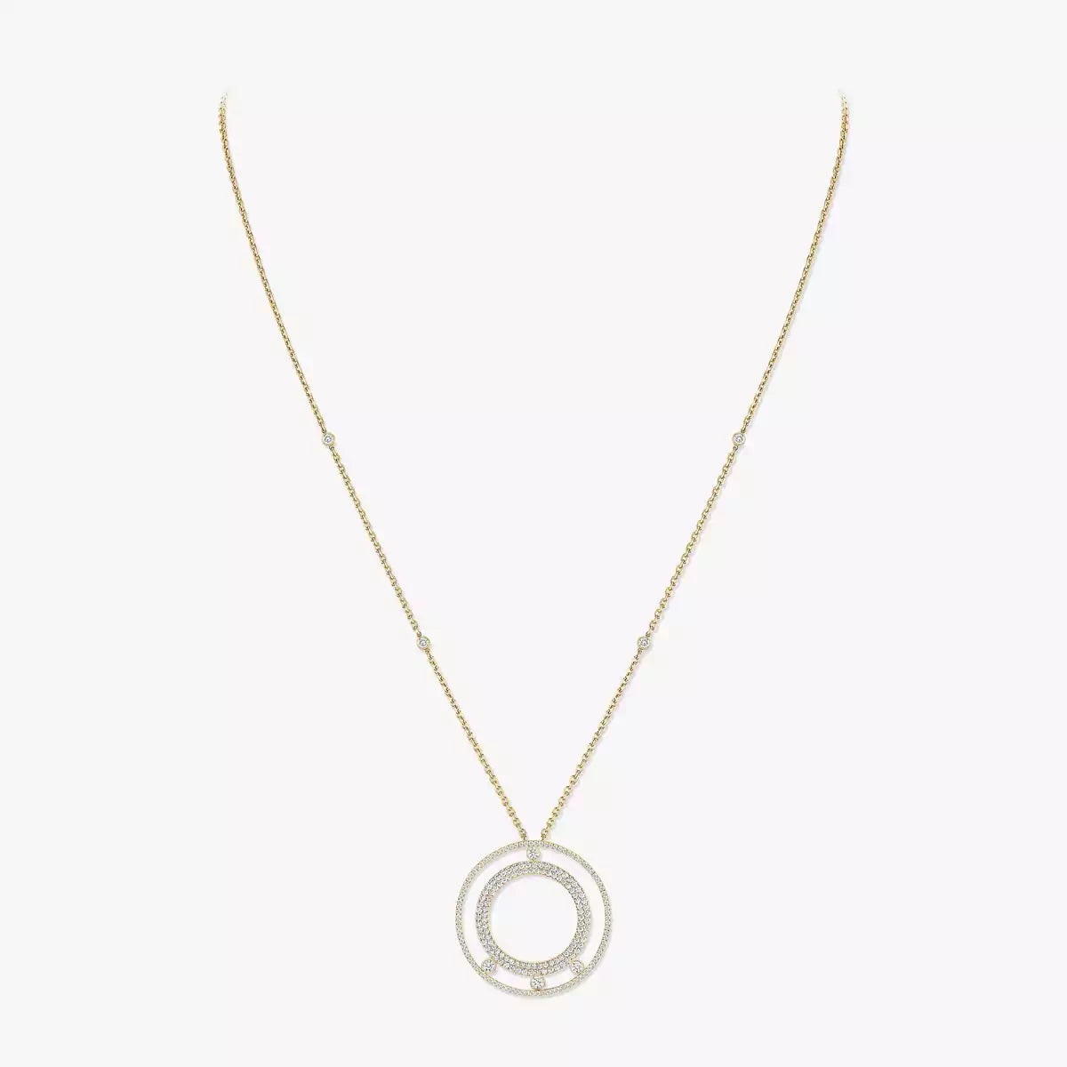 [ECHO]Move Romane Long Pave_-Set Diamond Necklace