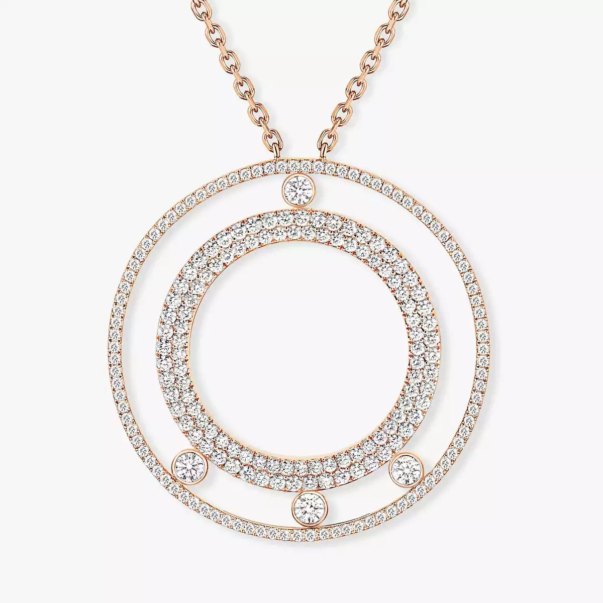 [ECHO]Move Romane Long Pave_-Set Diamond Necklace
