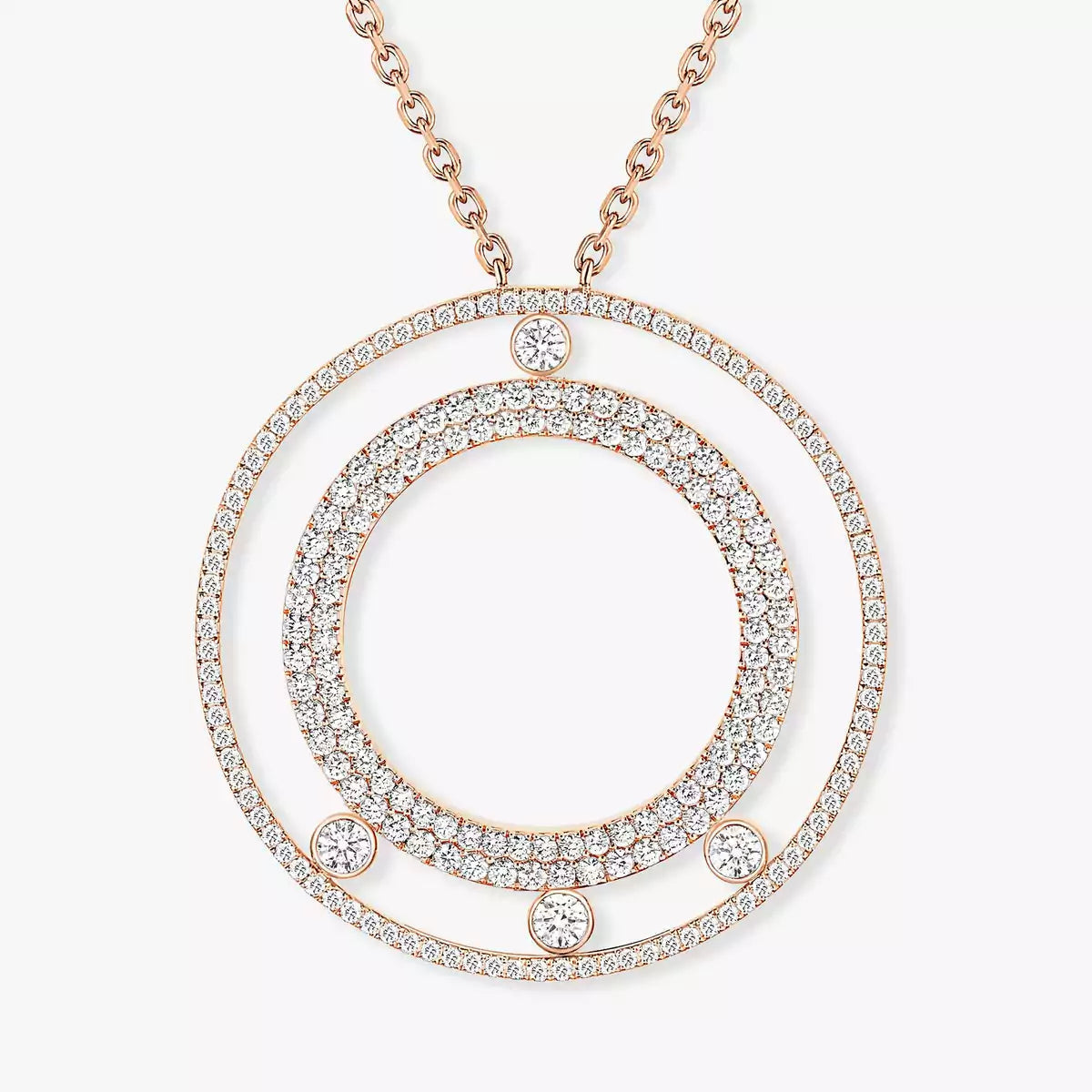 [ECHO]Move Romane Long Pave_-Set Diamond Necklace