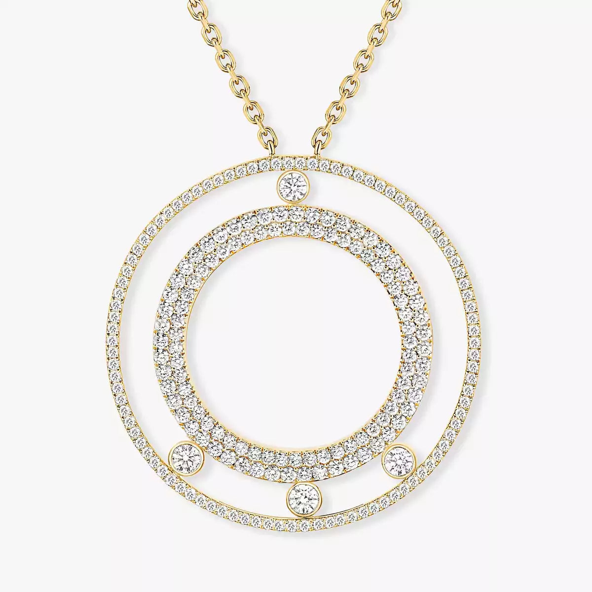[ECHO]Move Romane Long Pave_-Set Diamond Necklace