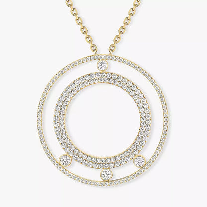 [ECHO]Move Romane Long Pave_-Set Diamond Necklace