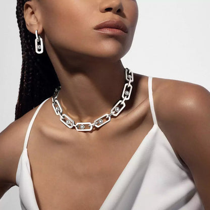 [ECHO]So Move XL Diamond Pendant Earrings