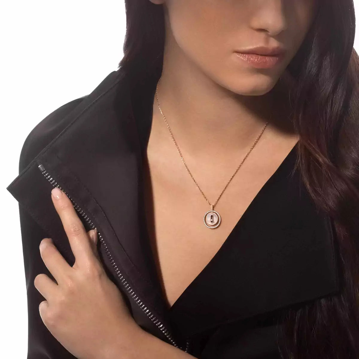 [ECHO]Lucky Move Diamond Necklace in Rose Gold and White Mother-of-Pearl