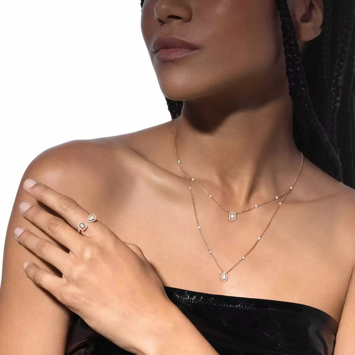 [ECHO]Diamond Necklace My Twin 2 Rows