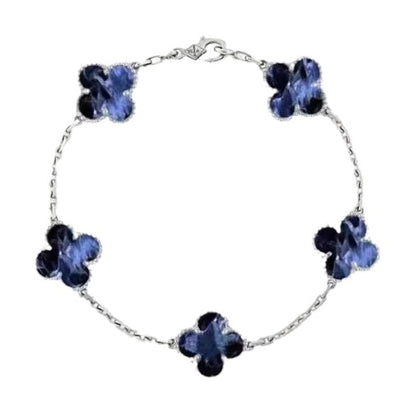 [ECHO ]CLOVER 5 MOTIF PIETERSITE SILVER BRACELET