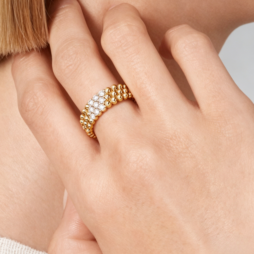 [ECHO] THREE-ROW DIAMOND RING