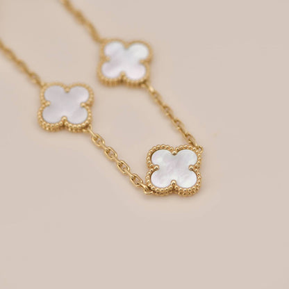 [ECHO ]CLOVER  5 MOTIF WHITE MOP BRACELET