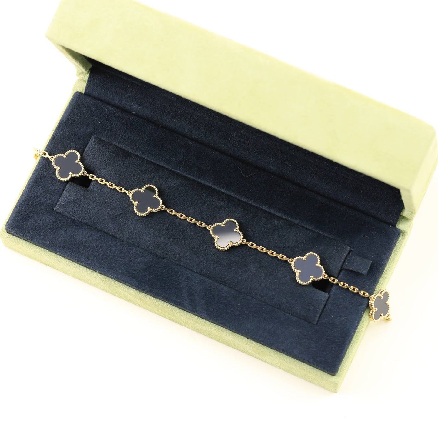[ECHO ]CLOVER  5 MOTIFS BLACK ONYX BRACELET