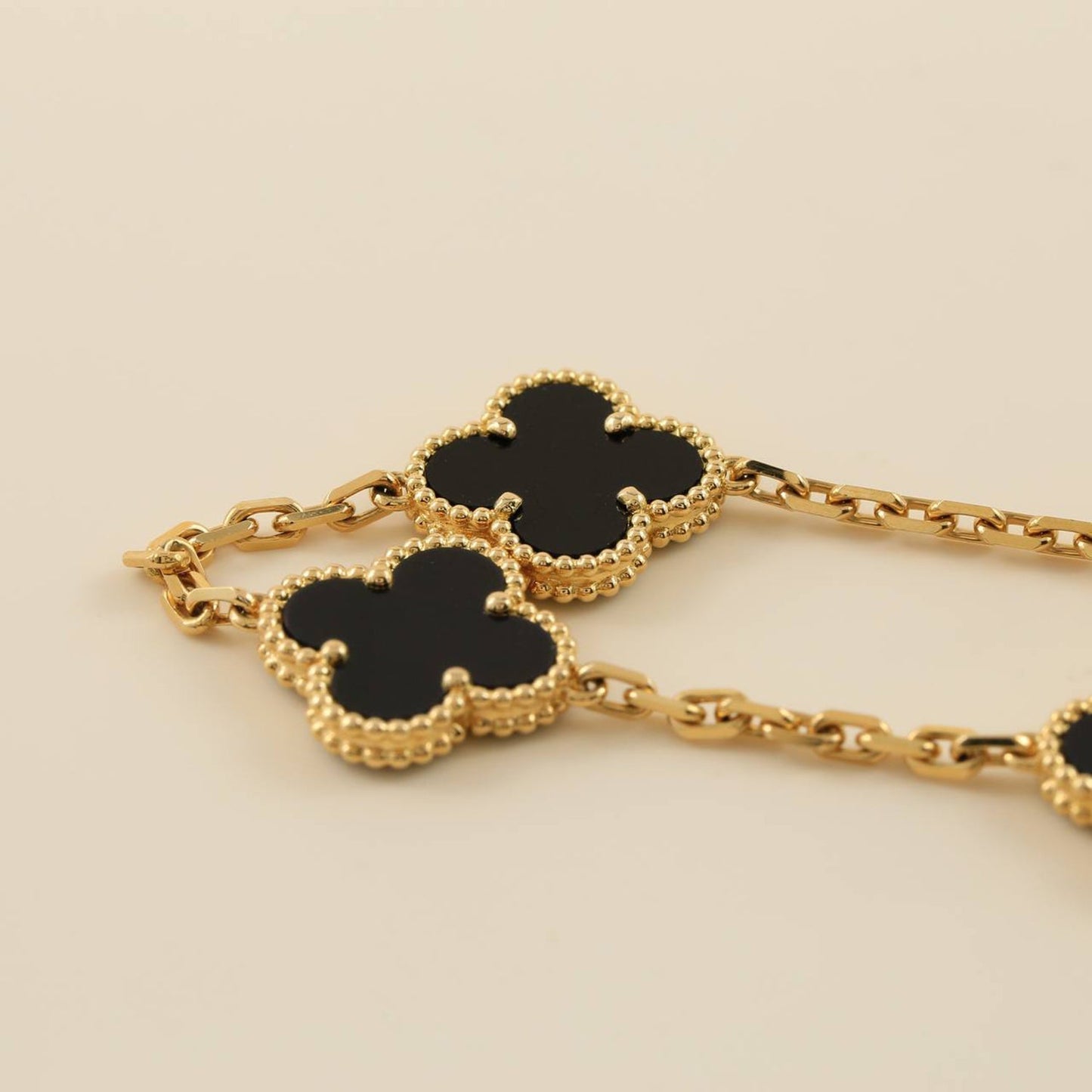 [ECHO ]CLOVER  5 MOTIFS BLACK ONYX BRACELET