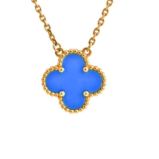 [ECHO ]CLOVER 15MM BLUE AGATE NECKLACE
