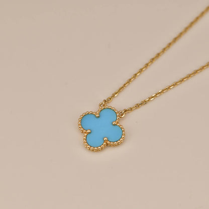 [ECHO ]CLOVER 15MM VINTAGE TURQUOISE NECKLACE