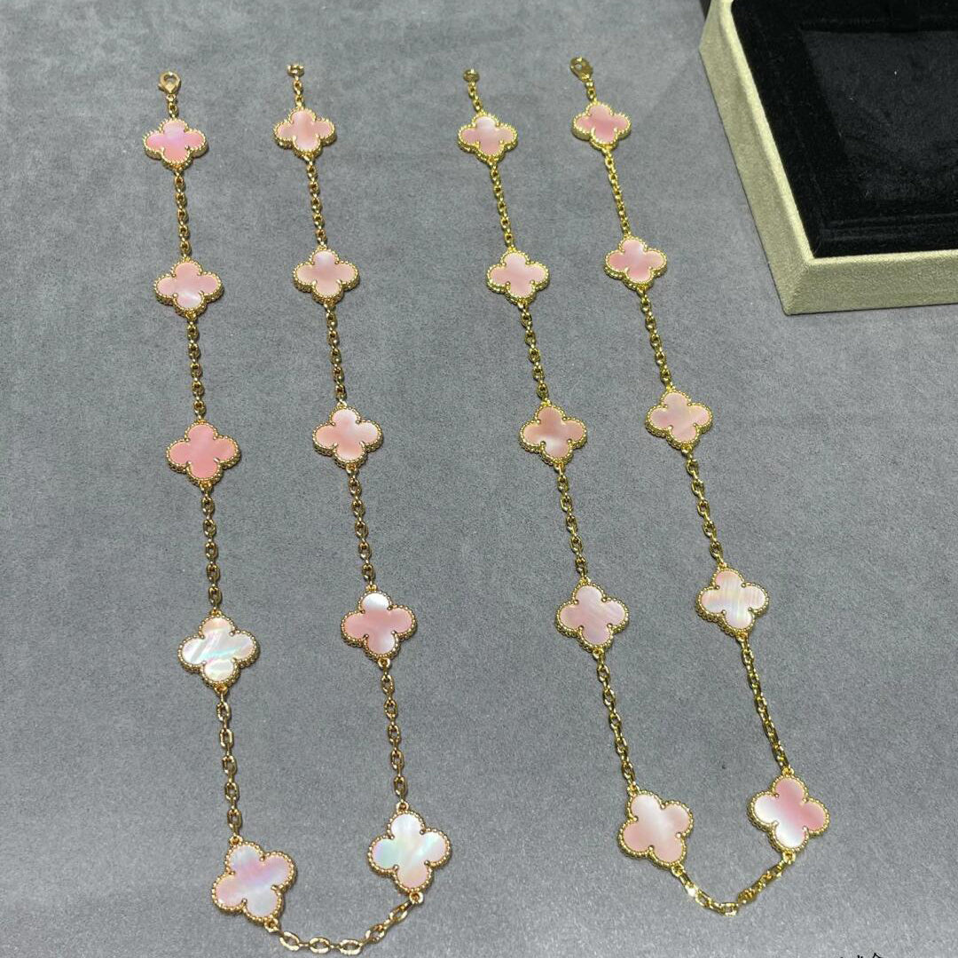 [ECHO ]CLOVER 10 MOTIFS PINK MOP NECKLACE