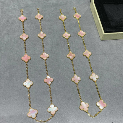[ECHO ]CLOVER 10 MOTIFS PINK MOP NECKLACE