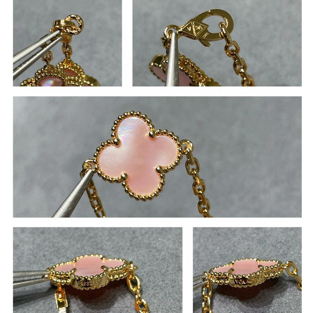 [ECHO ]CLOVER 10 MOTIFS PINK MOP NECKLACE