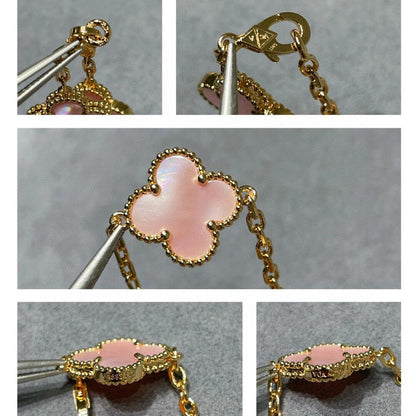 [ECHO ]CLOVER 10 MOTIFS PINK MOP NECKLACE