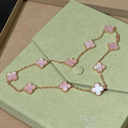 [ECHO ]CLOVER 10 MOTIFS PINK MOP NECKLACE