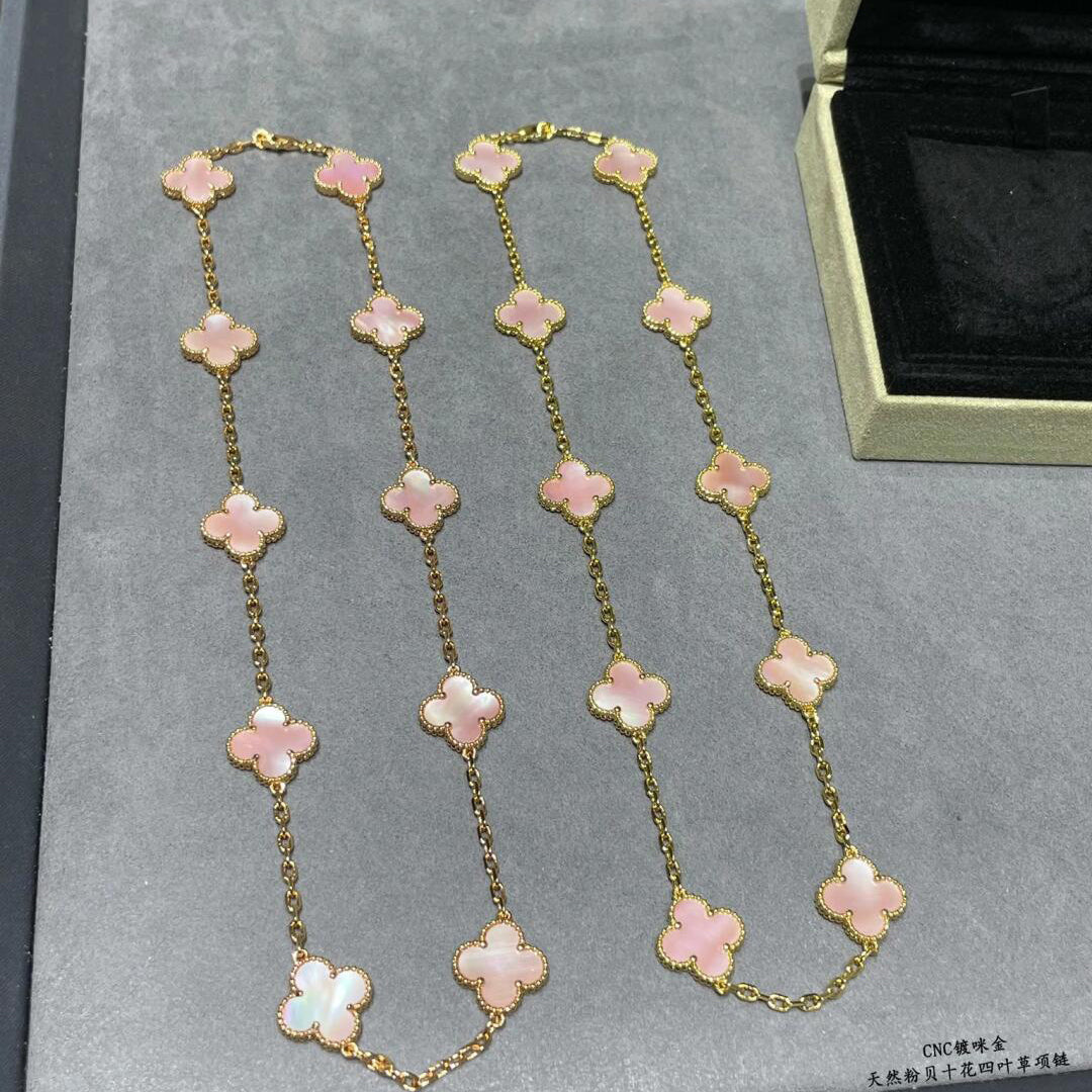 [ECHO ]CLOVER 10 MOTIFS PINK MOP NECKLACE