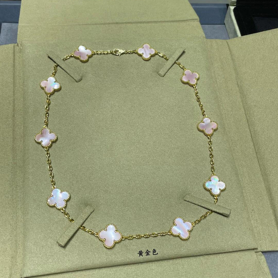 [ECHO ]CLOVER 10 MOTIFS PINK MOP NECKLACE