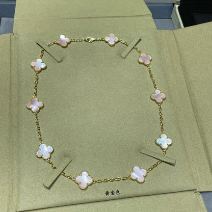 [ECHO ]CLOVER 10 MOTIFS PINK MOP NECKLACE
