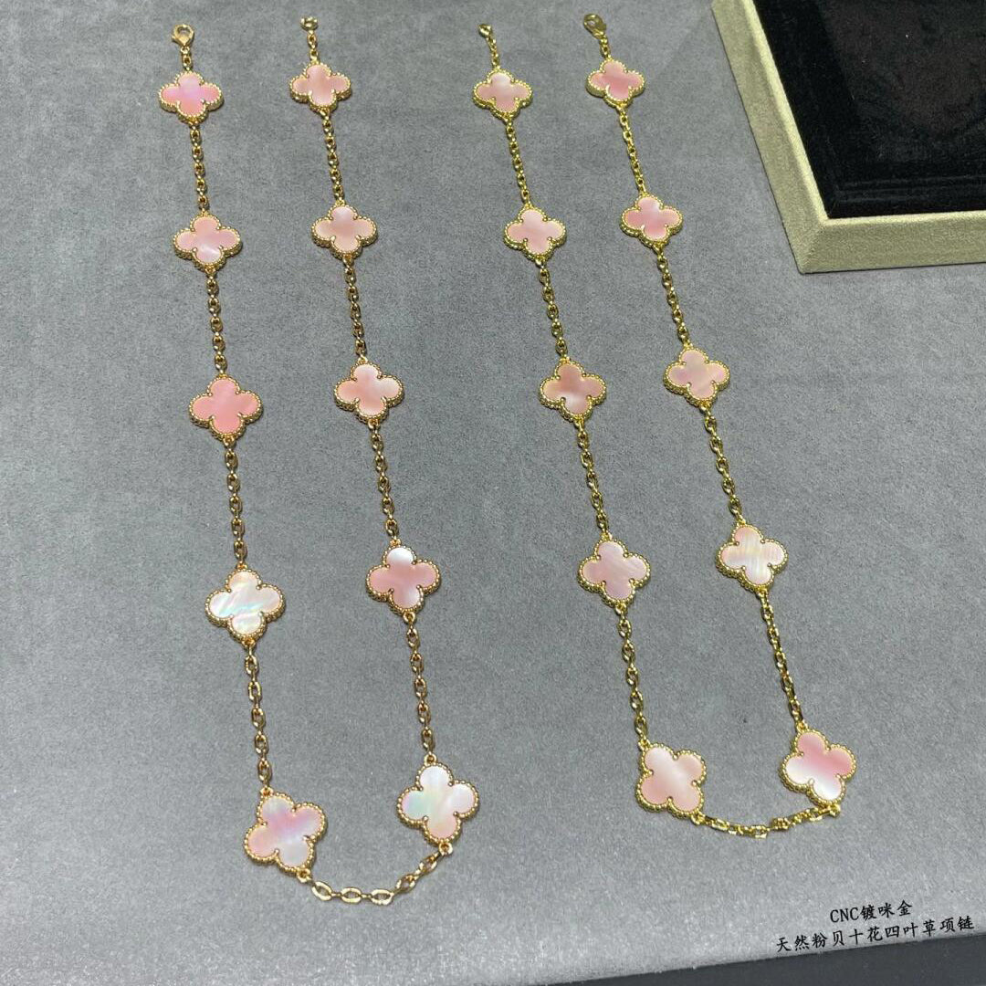 [ECHO ]CLOVER 10 MOTIFS PINK MOP NECKLACE