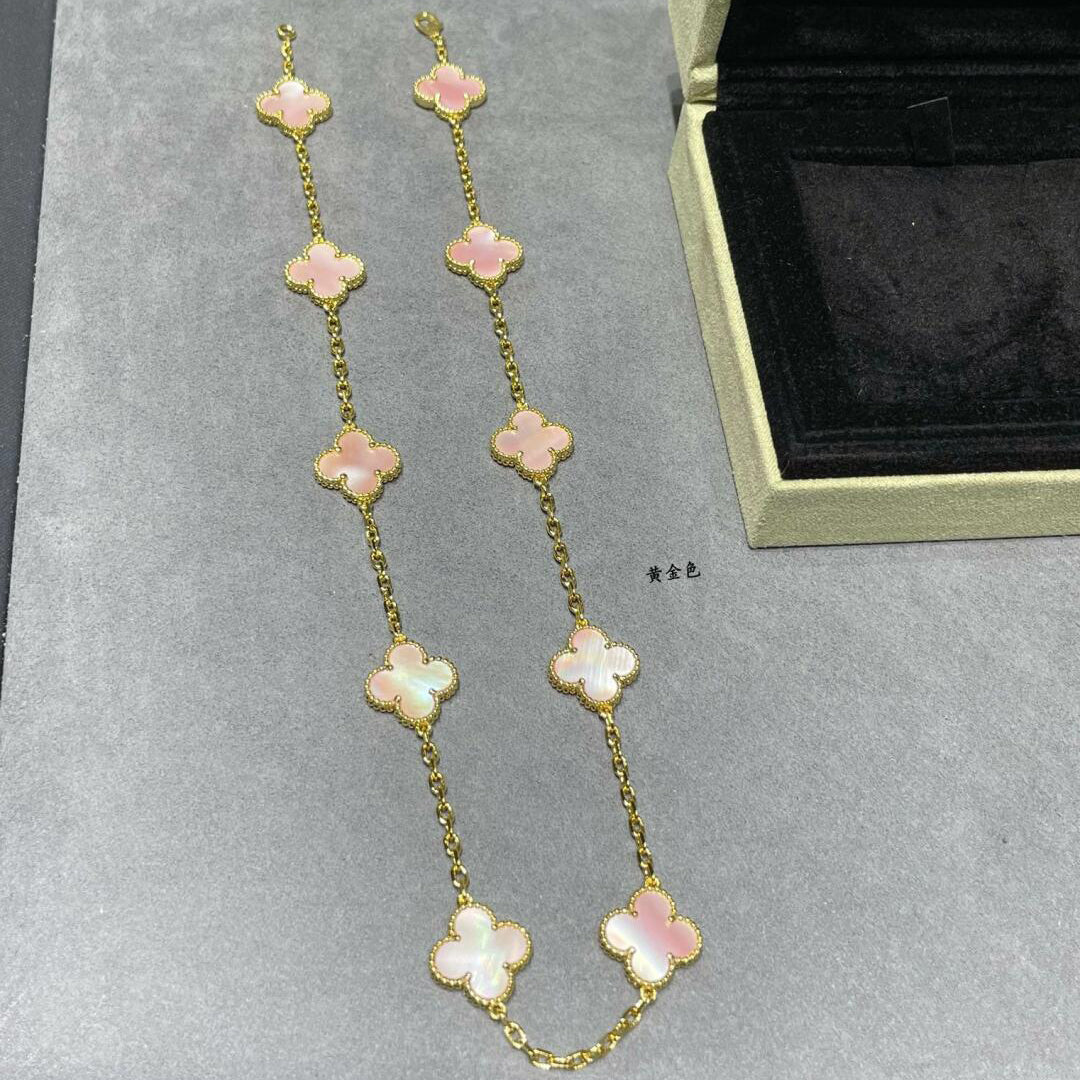 [ECHO ]CLOVER 10 MOTIFS PINK MOP NECKLACE
