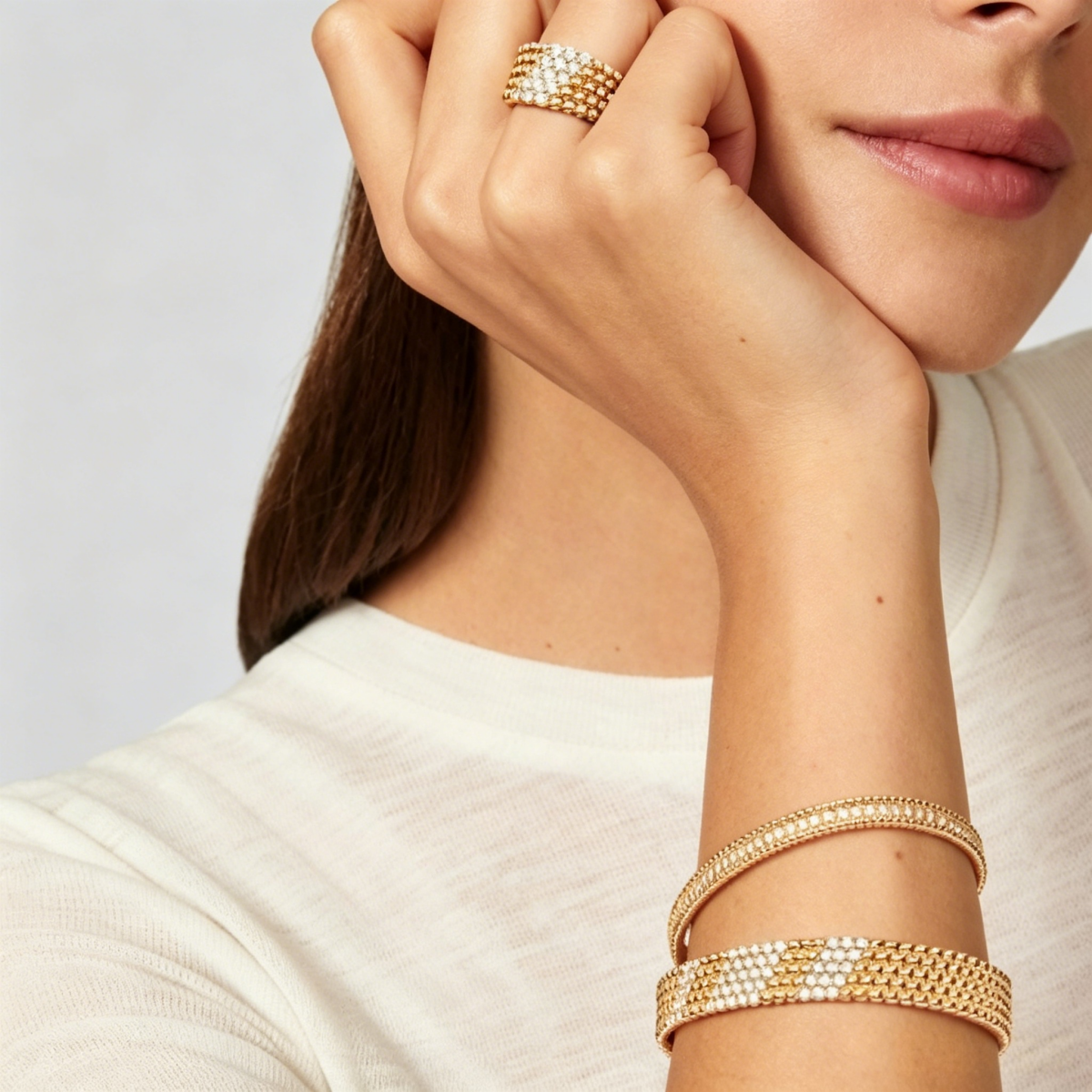 [ECHO]  FIVE-ROW DIAMOND BRACELET