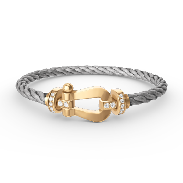 [ECHO ]FORCE LARGE HORSESHOE HALF DIAMOND BRACELET GOLD