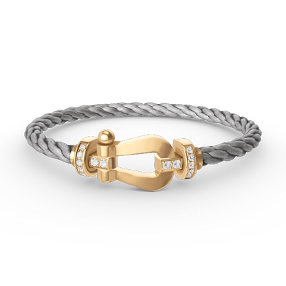 [ECHO ]FORCE LARGE HORSESHOE HALF DIAMOND BRACELET GOLD