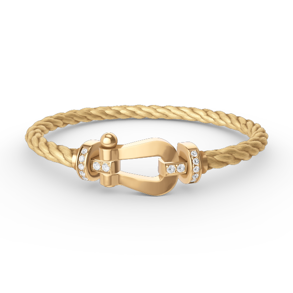 [ECHO ]FORCE LARGE HORSESHOE HALF DIAMOND BRACELET GOLD