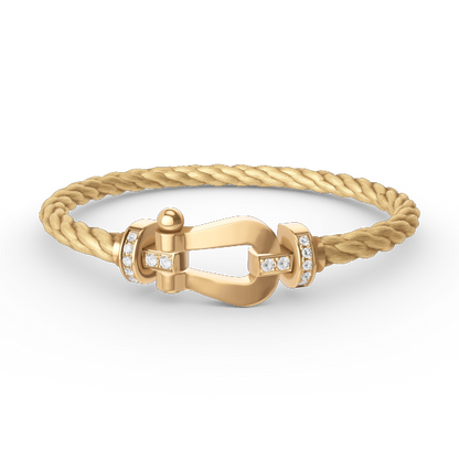 [ECHO ]FORCE LARGE HORSESHOE HALF DIAMOND BRACELET GOLD