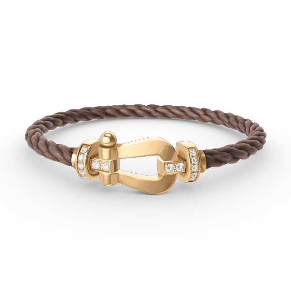 [ECHO ]FORCE LARGE HORSESHOE HALF DIAMOND BRACELET GOLD