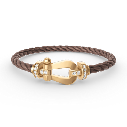 [ECHO ]FORCE LARGE HORSESHOE HALF DIAMOND BRACELET GOLD