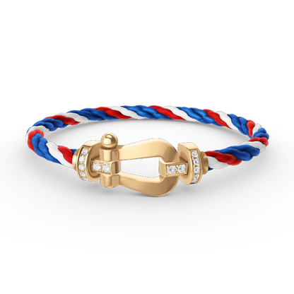[ECHO ]FORCE LARGE HORSESHOE HALF DIAMOND BRACELET GOLD