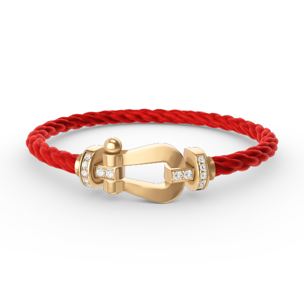 [ECHO ]FORCE LARGE HORSESHOE HALF DIAMOND BRACELET GOLD