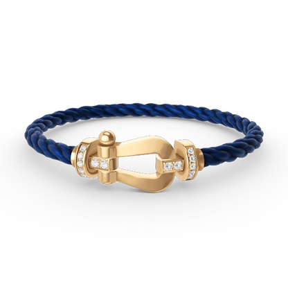 [ECHO ]FORCE LARGE HORSESHOE HALF DIAMOND BRACELET GOLD