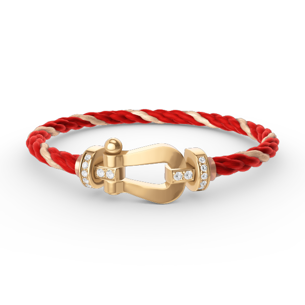 [ECHO ]FORCE LARGE HORSESHOE HALF DIAMOND BRACELET GOLD